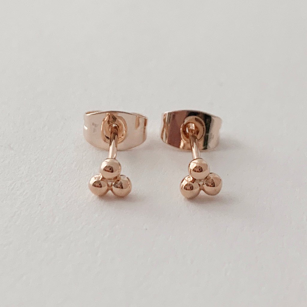 Trinity Ball Stud Earrings - Honeycat Jewelry