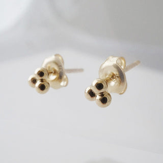 Trinity Ball Studs, 14k Gold - Honeycat Jewelry