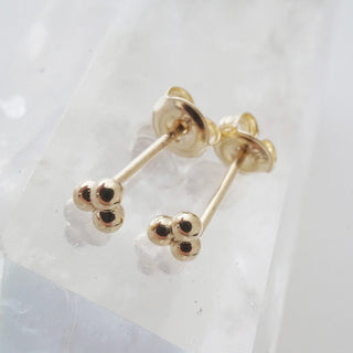 Trinity Ball Studs, 14k Gold - Honeycat Jewelry