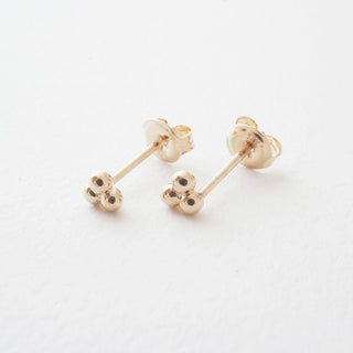 Trinity Ball Studs, 14k Gold - Honeycat Jewelry