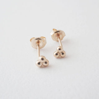 Trinity Ball Studs, 14k Gold - Honeycat Jewelry