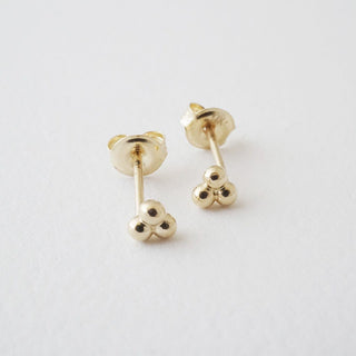 Trinity Ball Studs, 14k Gold - Honeycat Jewelry