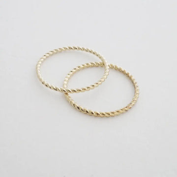 Twisted Rope Rings - Set of 2 skinny stacking rope bands – Honeycat Jewelry