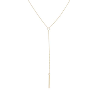 Whisper Thin Lariat Bar Necklace, 14k Gold - Honeycat Jewelry