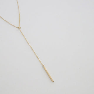 Whisper Thin Lariat Bar Necklace, 14k Gold - Honeycat Jewelry