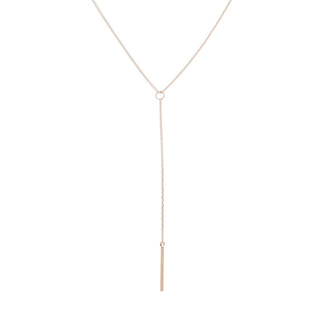 Whisper Thin Lariat Bar Necklace, 14k Gold - Honeycat Jewelry