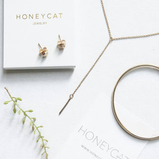 Whisper Thin Lariat Bar Necklace - Honeycat Jewelry