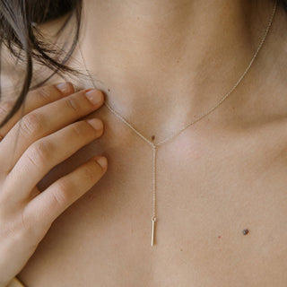 Whisper Thin Lariat Bar Necklace - Honeycat Jewelry