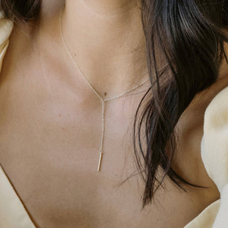 Whisper Thin Lariat Bar Necklace - Honeycat Jewelry