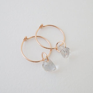 Wishing Crystal Hoop Earrings - Honeycat Jewelry