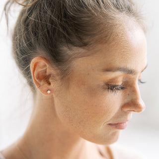 Mini Hexagon Stud Earrings