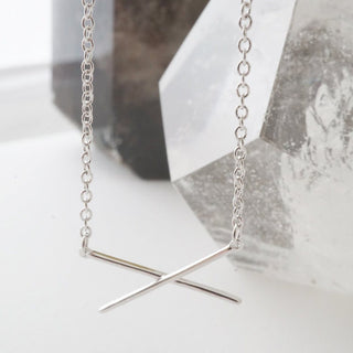 X Bar Necklace - Honeycat Jewelry