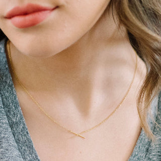 X Bar Necklace - Honeycat Jewelry