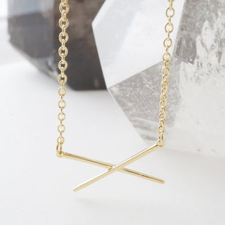 X Bar Necklace - Honeycat Jewelry