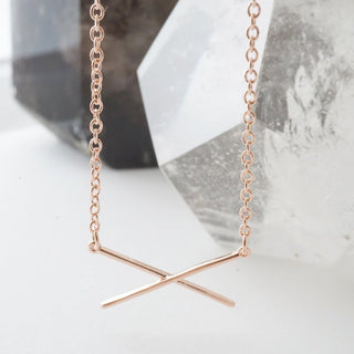 X Bar Necklace - Honeycat Jewelry