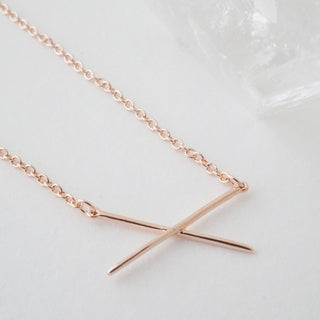 X Bar Necklace - Honeycat Jewelry