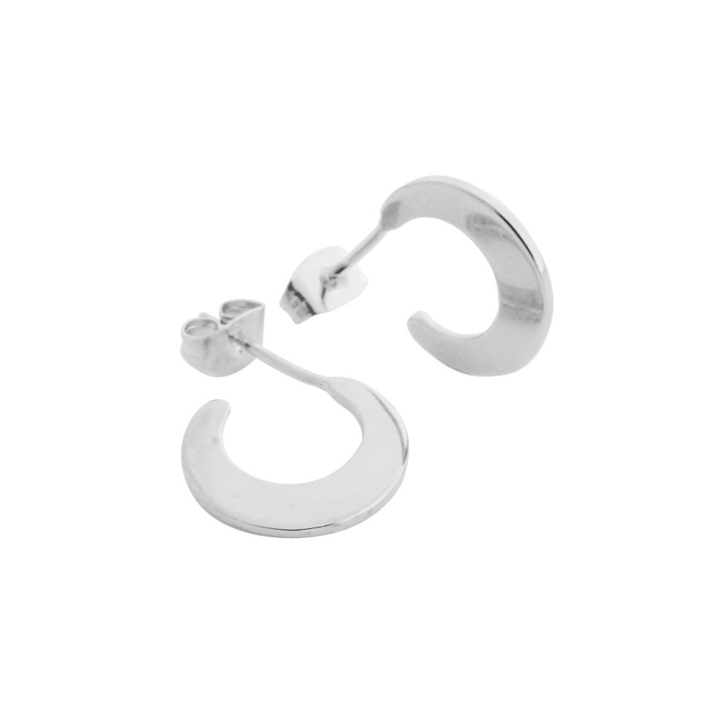 Aura Moon Hoops Earrings HONEYCAT Jewelry Silver 