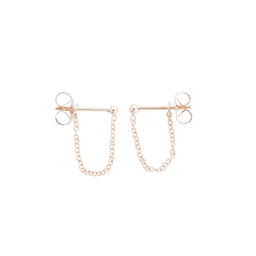 Chain Wrap Huggies Earrings HONEYCAT Jewelry Rose Gold 