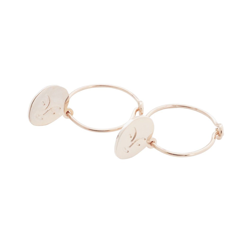 Magic Charm Face Hoops Earrings HONEYCAT Jewelry Rose Gold 