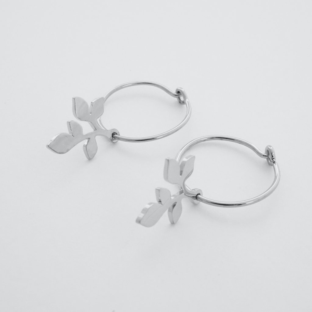 Magic Charm Leaf Hoops Earrings HONEYCAT Jewelry 