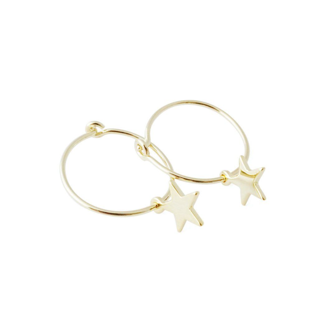Choosey Star Hoops Earrings HONEYCAT Jewelry Gold 