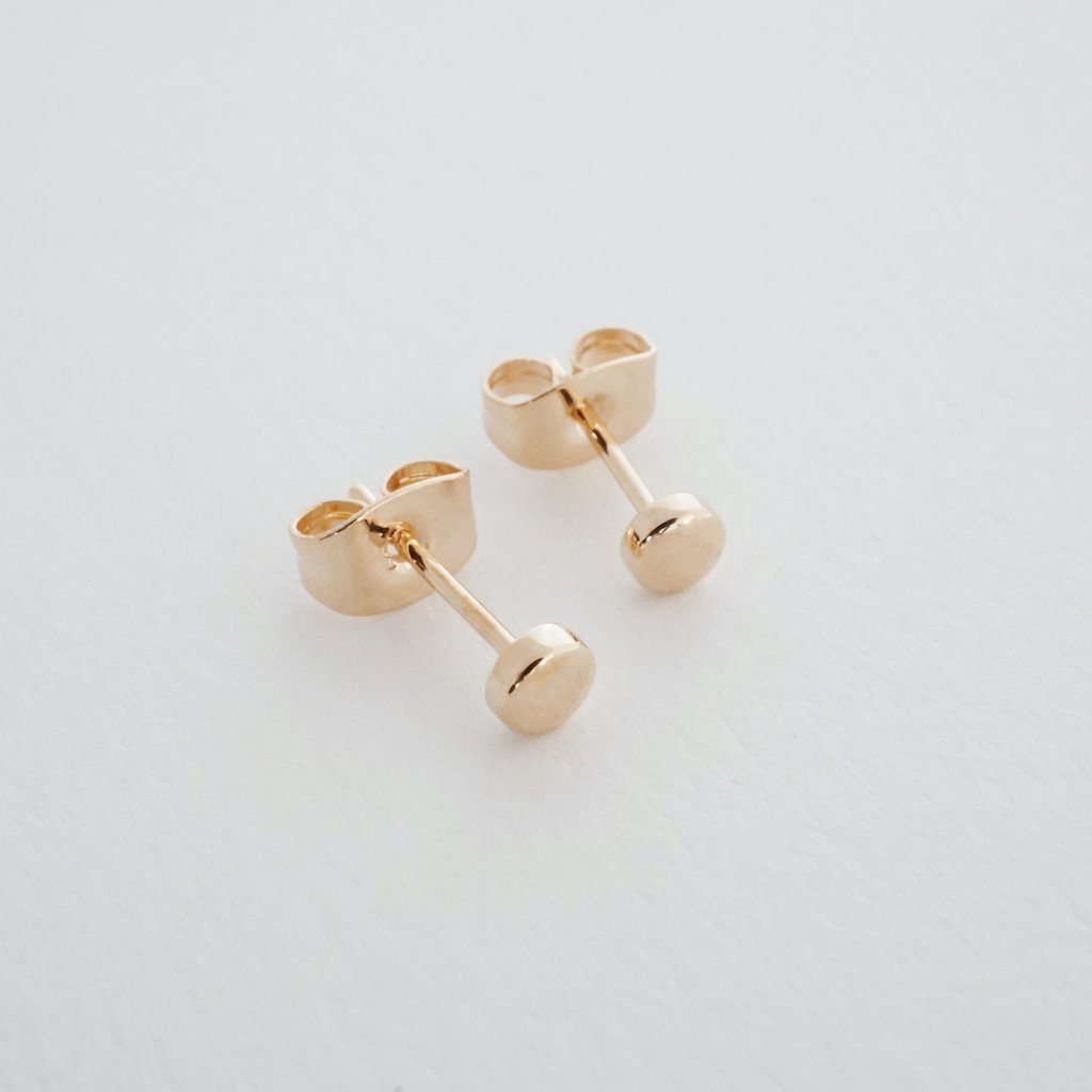 Mini Circle Stud Earrings Earrings HONEYCAT Jewelry Rose Gold 