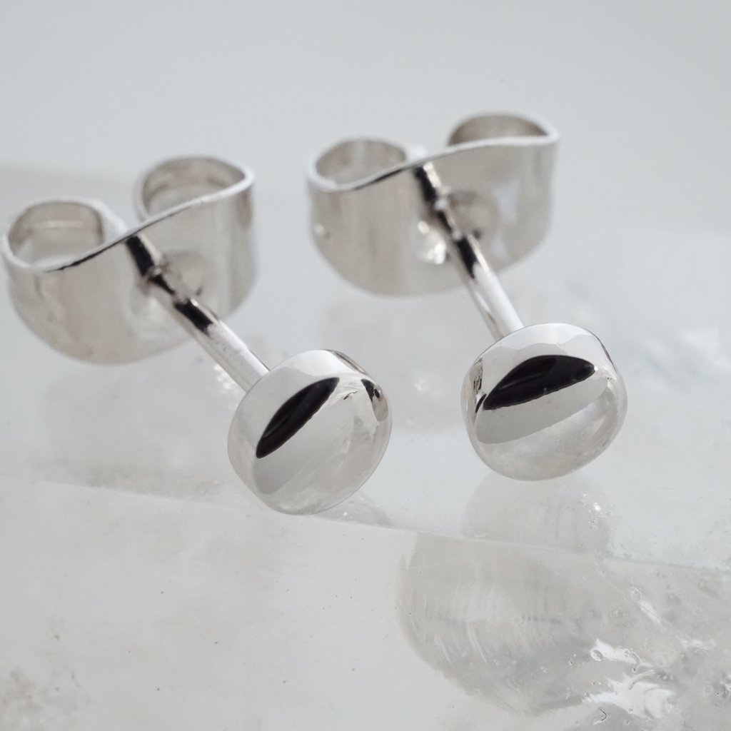 Mini Circle Stud Earrings Earrings HONEYCAT Jewelry Silver 