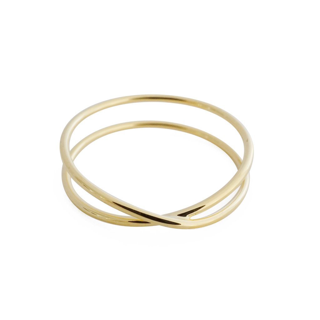 Crossover X Ring Rings HONEYCAT Jewelry Gold 5 