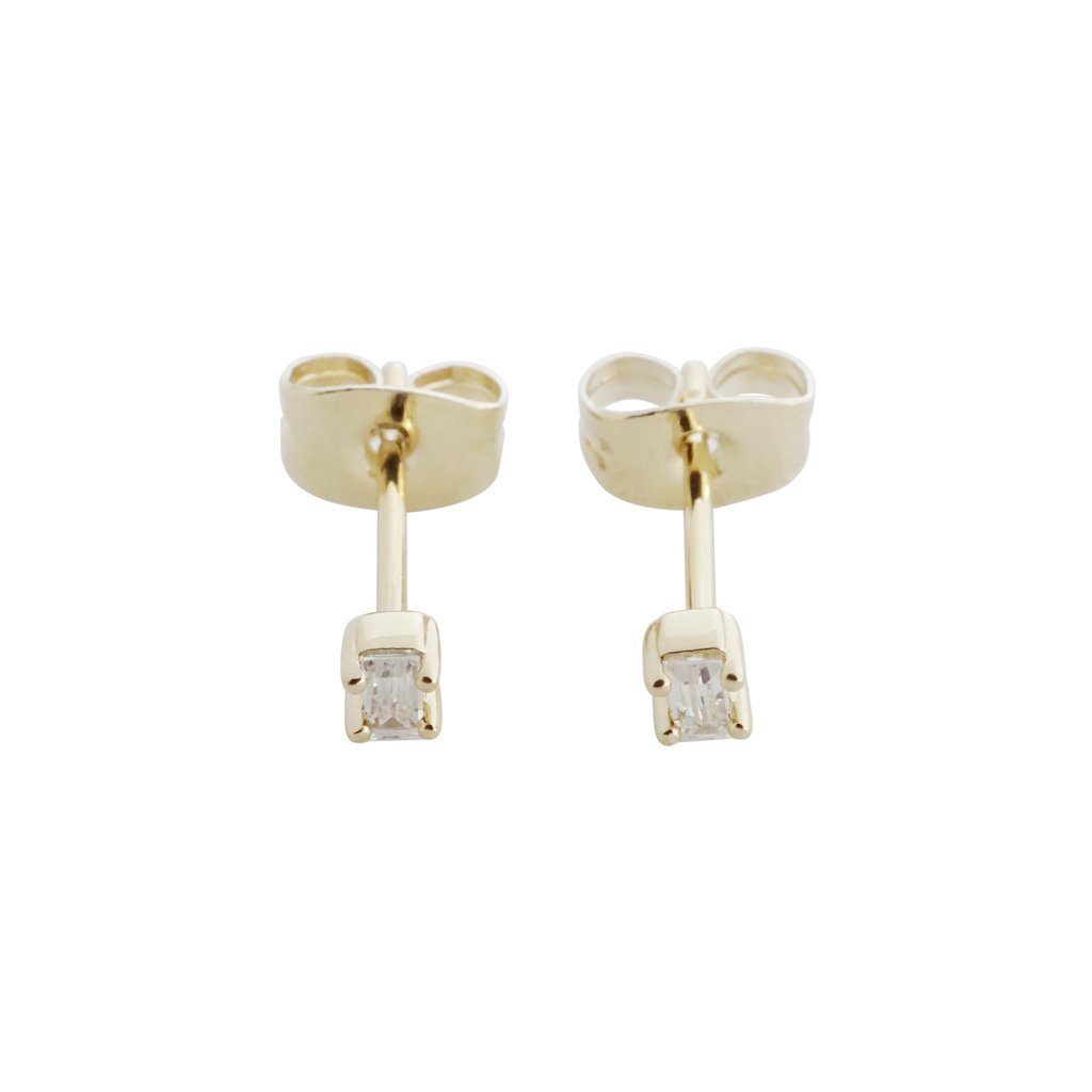 Crystal Baguette Studs Earrings HONEYCAT Jewelry Gold 