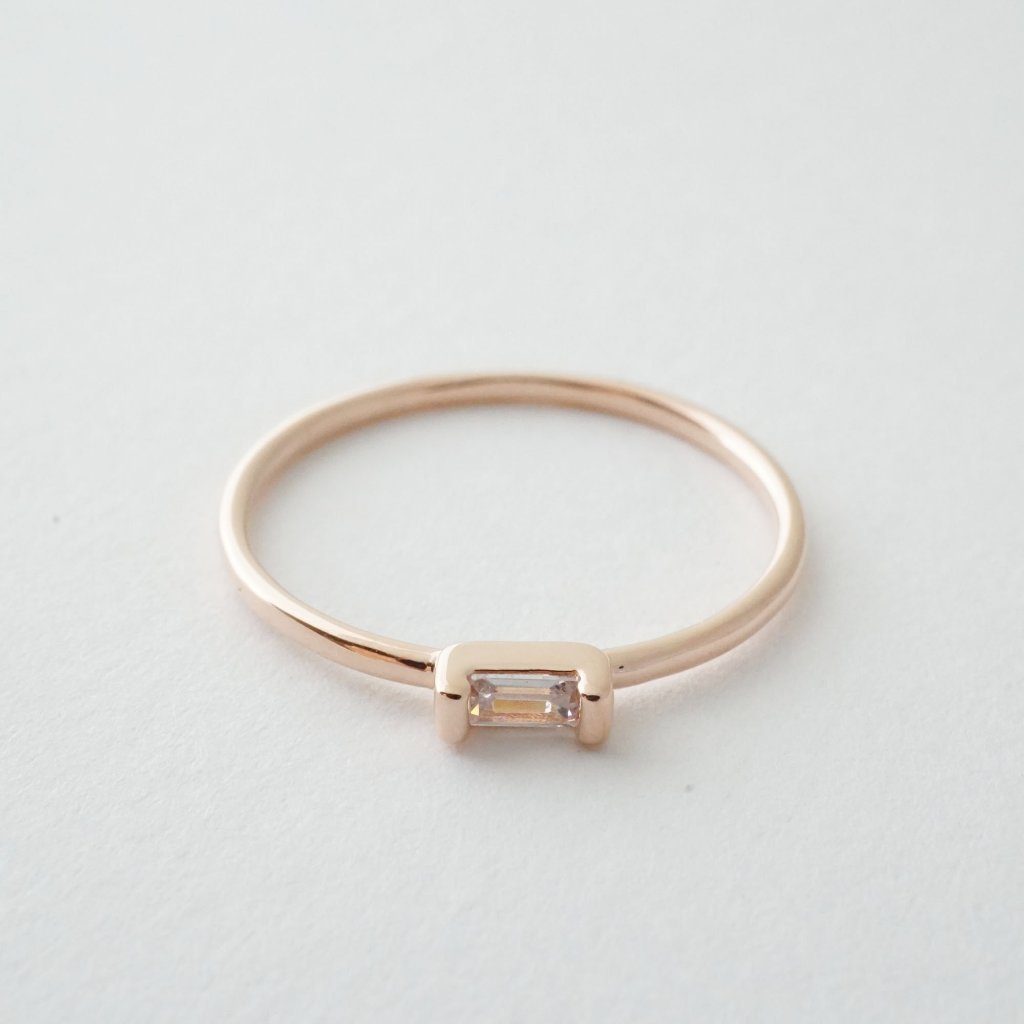 Crystal Baguette Ring Rings HONEYCAT Jewelry 