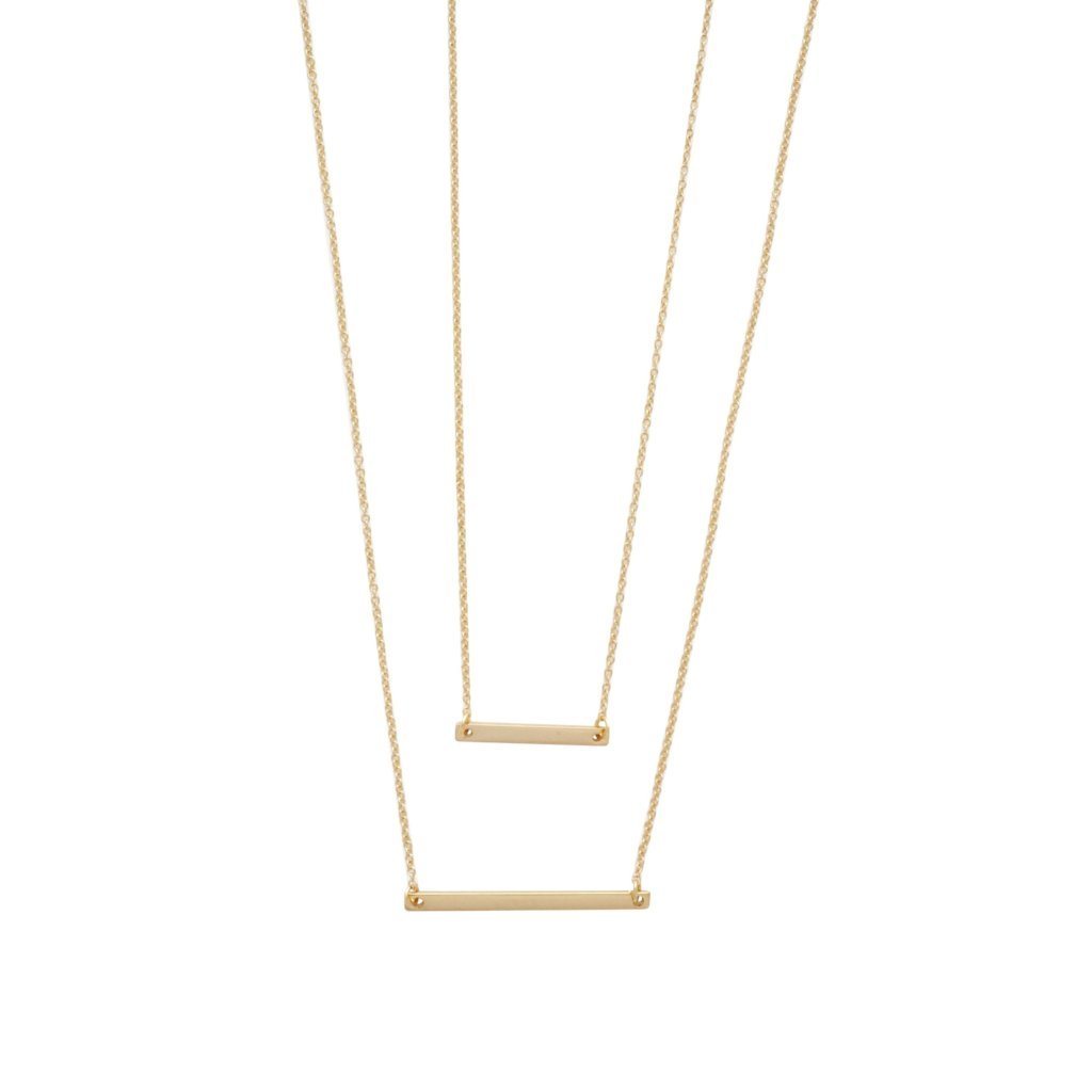 Double Layer Bar Necklace Necklaces HONEYCAT Jewelry Gold 