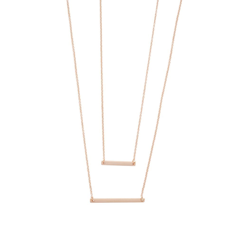 Double Layer Bar Necklace Necklaces HONEYCAT Jewelry Rose Gold 