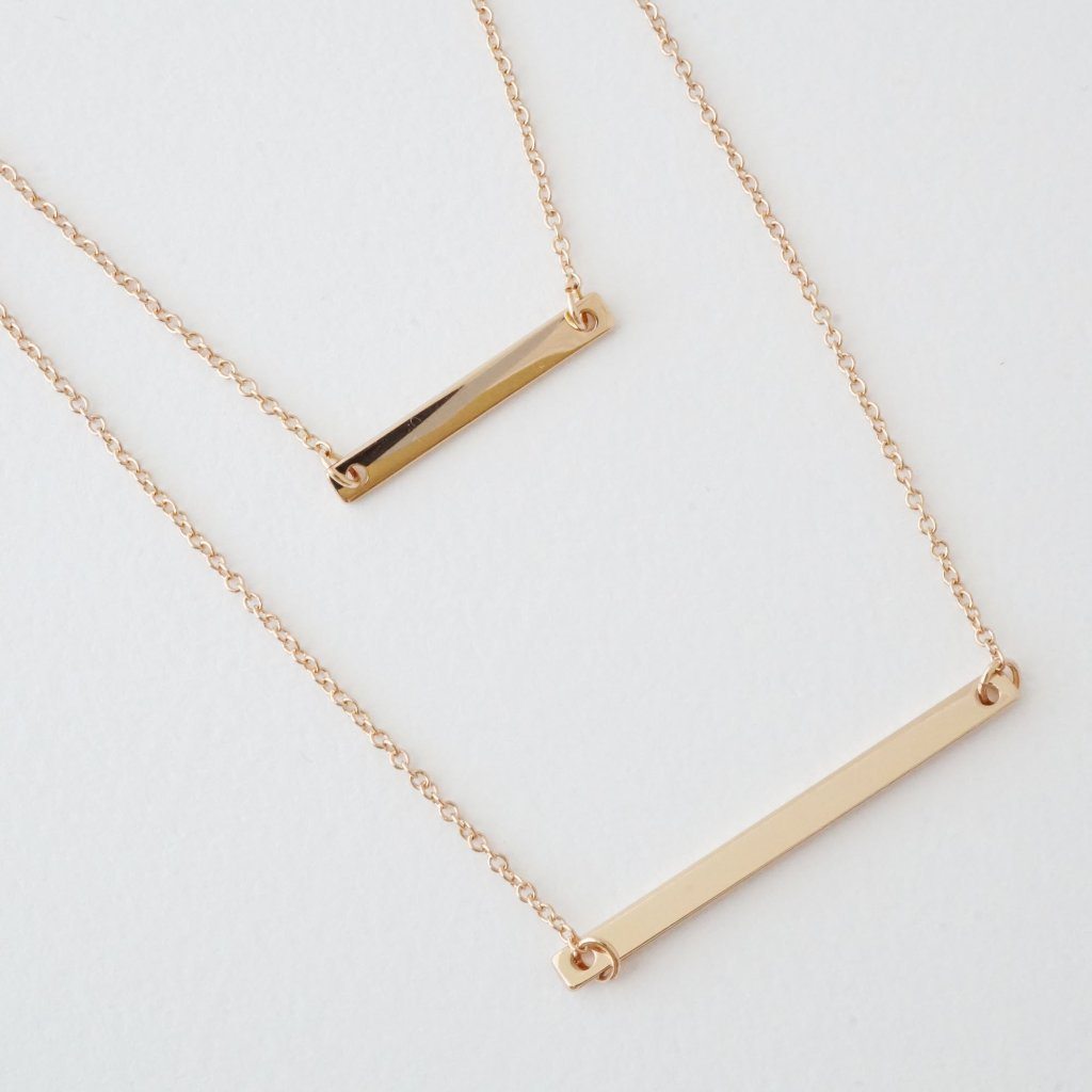Double Layer Bar Necklace Necklaces HONEYCAT Jewelry 