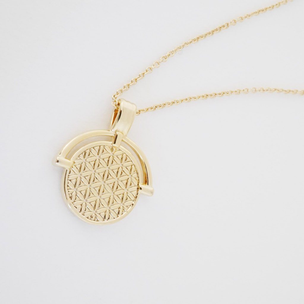 Flower of Life Pendant Necklace Necklaces HONEYCAT Jewelry Gold 