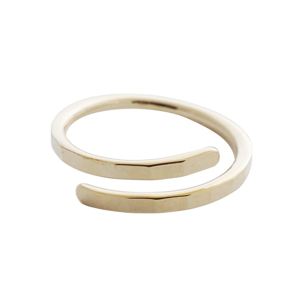 Hammered Marigold Wrap Around Ring Rings HONEYCAT Jewelry Gold 