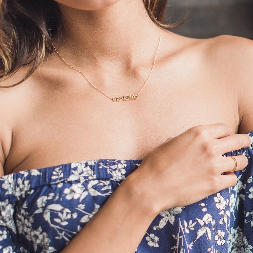 Memento Nameplate Necklace - Final Sale Necklaces HONEYCAT Jewelry 