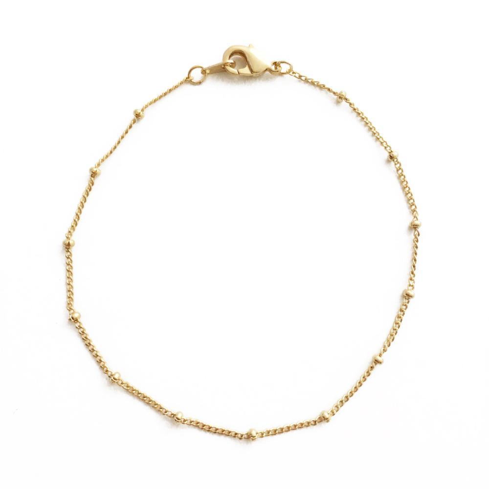 Beaded Chain Bracelet Bracelets HONEYCAT Jewelry Gold Adjustable (6-7") 