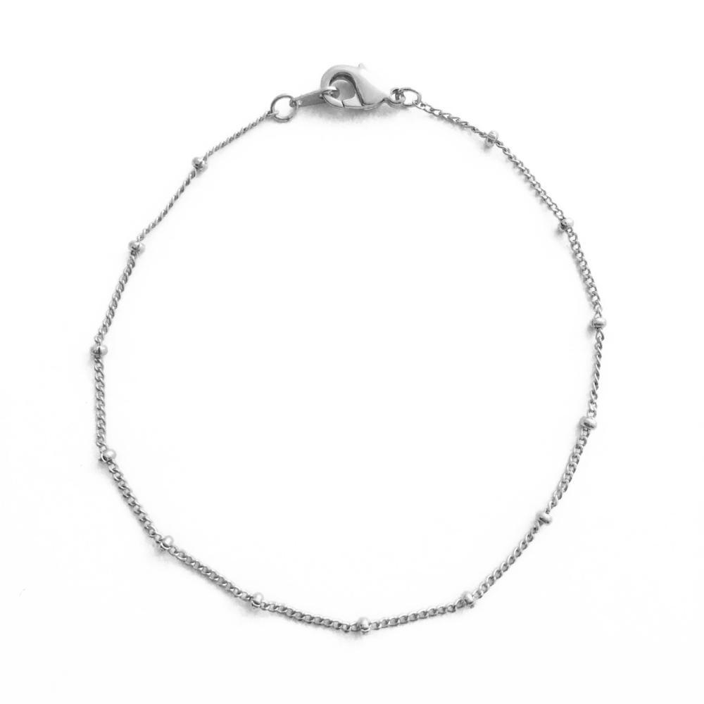 Beaded Chain Bracelet Bracelets HONEYCAT Jewelry Silver One Length (6.5") 
