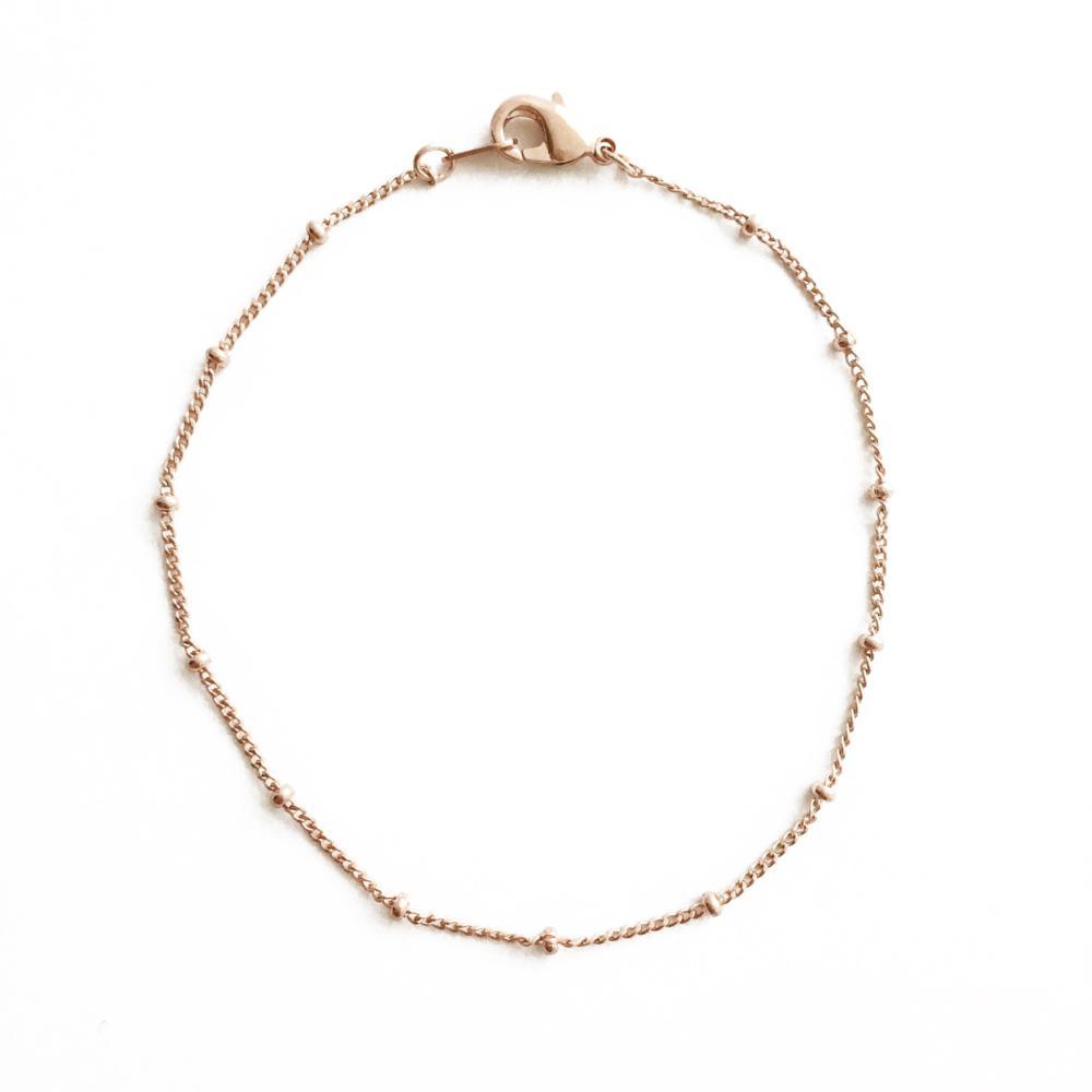 Beaded Chain Bracelet Bracelets HONEYCAT Jewelry Rose Gold One Length (6.5") 