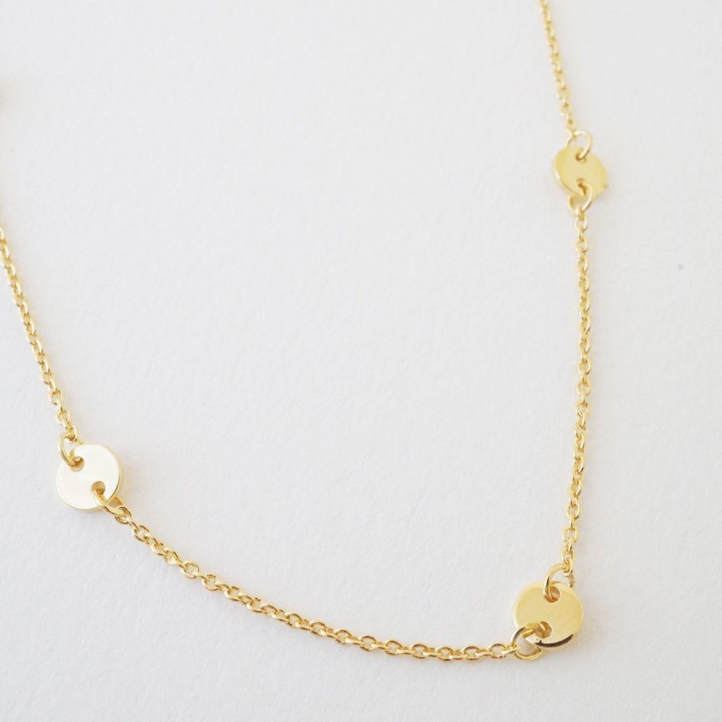 Milky Way Disc Chain Necklace Necklaces HONEYCAT Jewelry Gold 