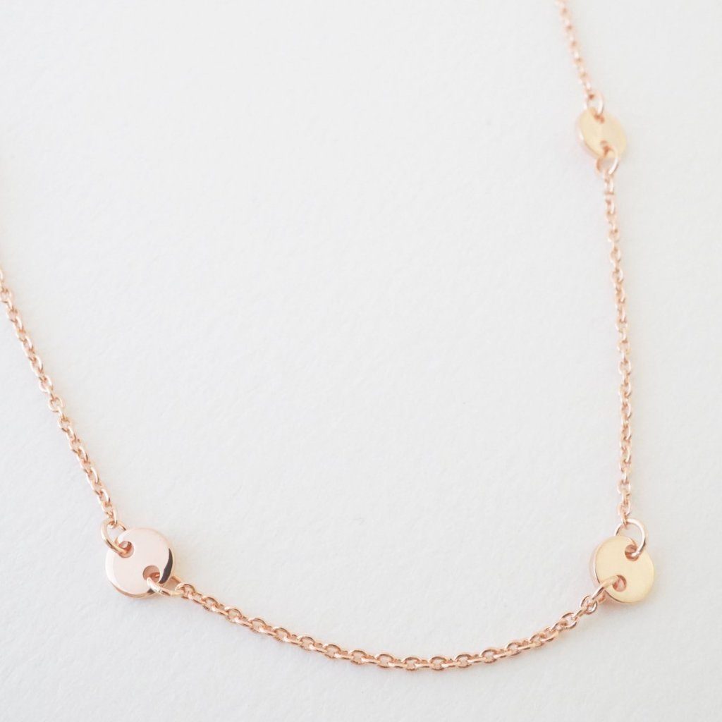 Milky Way Disc Chain Necklace Necklaces HONEYCAT Jewelry Rose Gold 