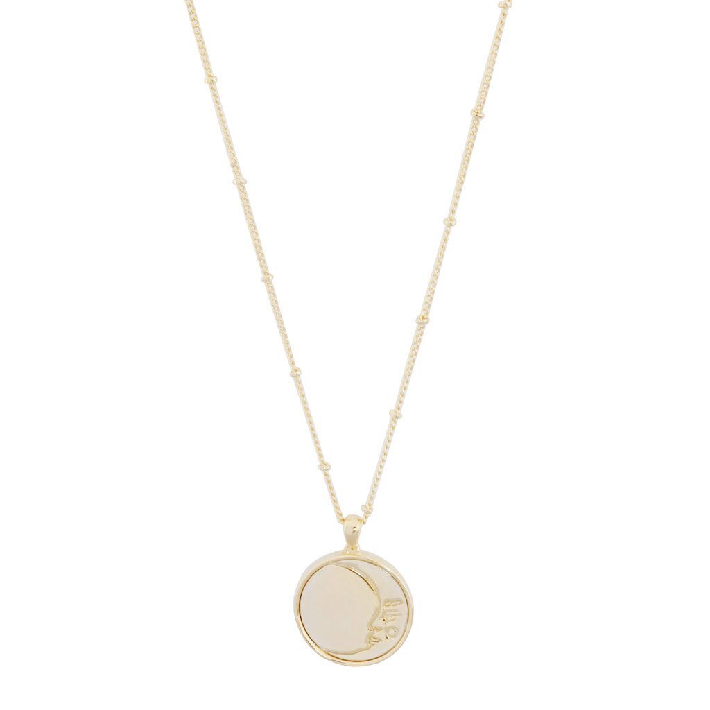 Moon Face Pendant Necklace Necklaces HONEYCAT Jewelry Gold 