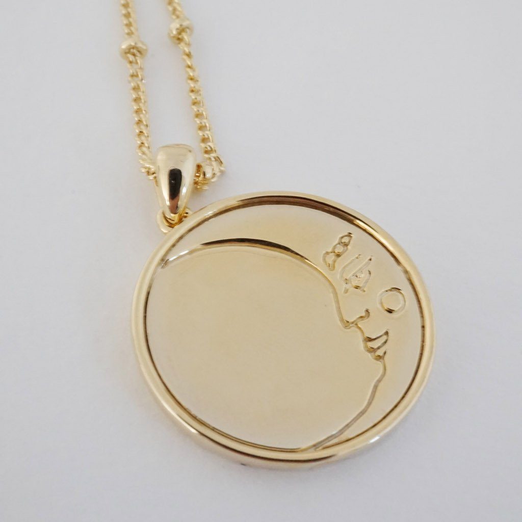 Moon Face Pendant Necklace Necklaces HONEYCAT Jewelry 