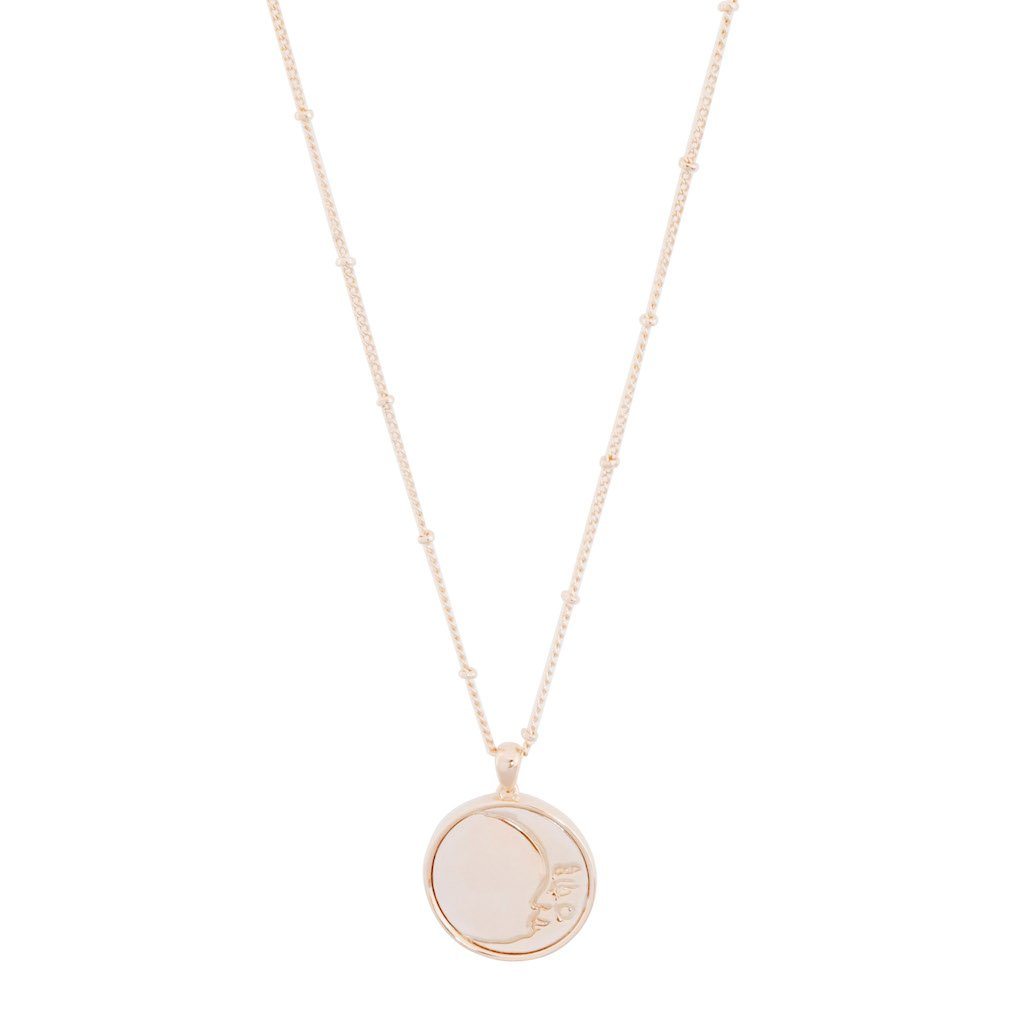 Moon Face Pendant Necklace Necklaces HONEYCAT Jewelry Rose Gold 