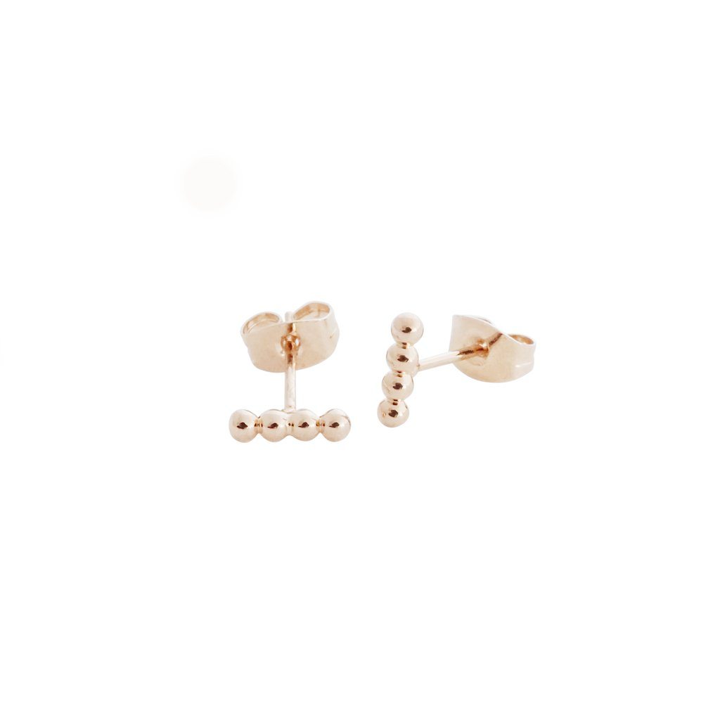 Paige Beaded Studs Earrings HONEYCAT Jewelry Rose Gold 