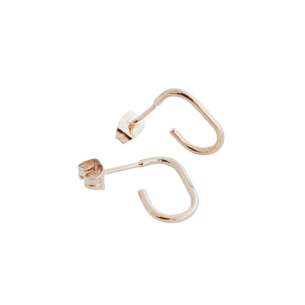 Paulette Oblong Hoops Earrings HONEYCAT Jewelry Rose Gold 
