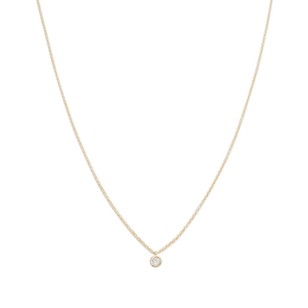 Petite Solitaire Necklace Necklaces HONEYCAT Jewelry Gold 