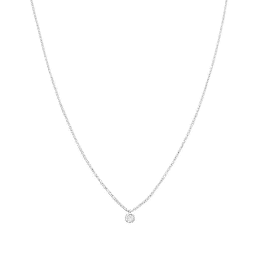 Petite Solitaire Necklace Necklaces HONEYCAT Jewelry Silver 