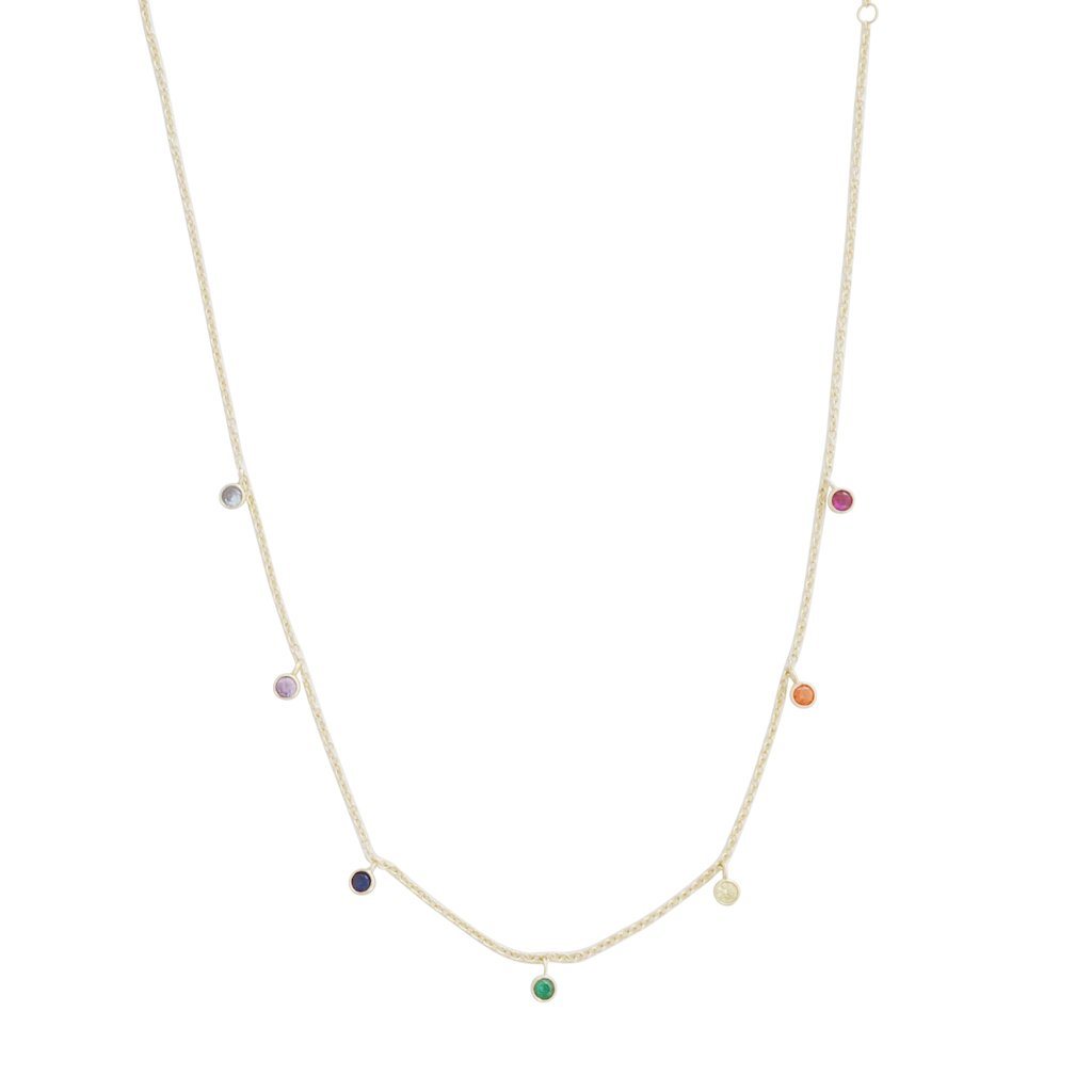 Rainbow Crystal Stardust Necklace Necklaces HONEYCAT Jewelry Gold 