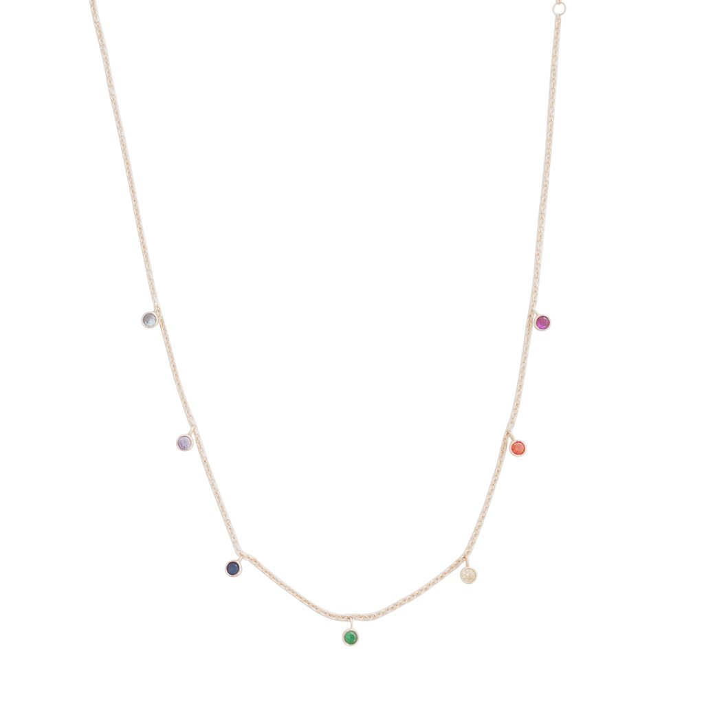 Rainbow Crystal Stardust Necklace Necklaces HONEYCAT Jewelry Rose Gold 